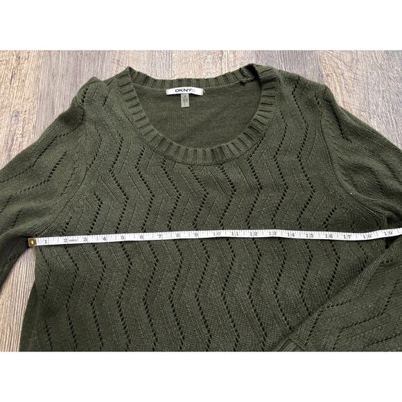 DKNYC Olive Green Chevron Knit Sweater - Picture 4 of 7